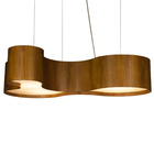 Lustre Pendente Orgânico Semi Cilíndrico Wi3 De Madeira Teca