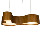 Lustre Pendente Orgânico Semi Cilíndrico Wi3 De Madeira Teca