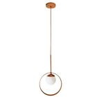 Lustre Pendente Orion Com Globo Cobre