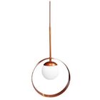Lustre Pendente Orion Com Globo Cobre