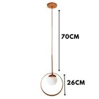 Lustre Pendente Orion Com Globo Cobre