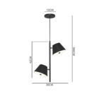 Lustre Pendente Orluce Cupola Or1202 Preto 2xg9 Bivolt