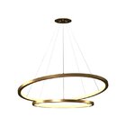 Lustre Pendente Orluce Tabat Or1790 Com 2 Aros 60/40cm Dourad