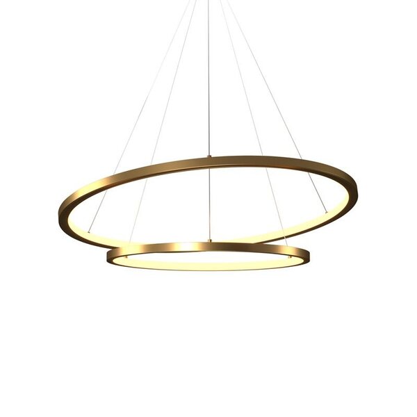 Lustre Pendente Orluce Tabat Or1790 Com 2 Aros 60/40cm Dourad
