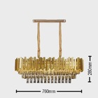 Lustre Pendente Oval Metal Dourado E Cristais 8e14 76cm