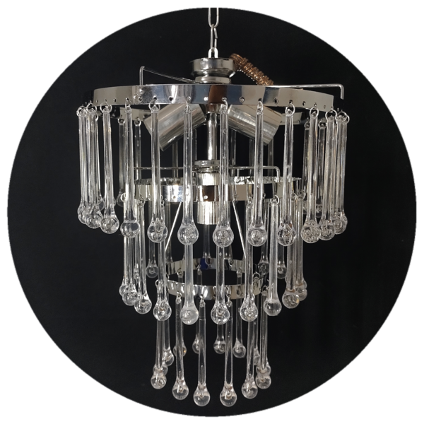 Lustre Pendente Para Sala De Cristal Acrilico Gotas