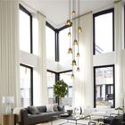 Lustre Pendente Para Sala Pé Direito Alto Duplo Flora Marfim