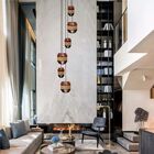 Lustre Pendente Para Sala Pé Direito Duplo M-barrel Marrom