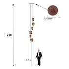 Lustre Pendente Para Sala Pé Direito Duplo M-barrel Marrom