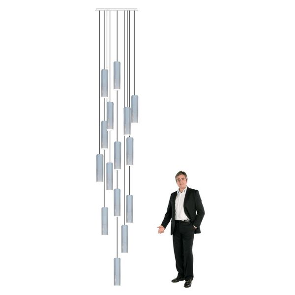 Lustre Pendente Para Sala Pé Direito Duplo Multi Focus Branco