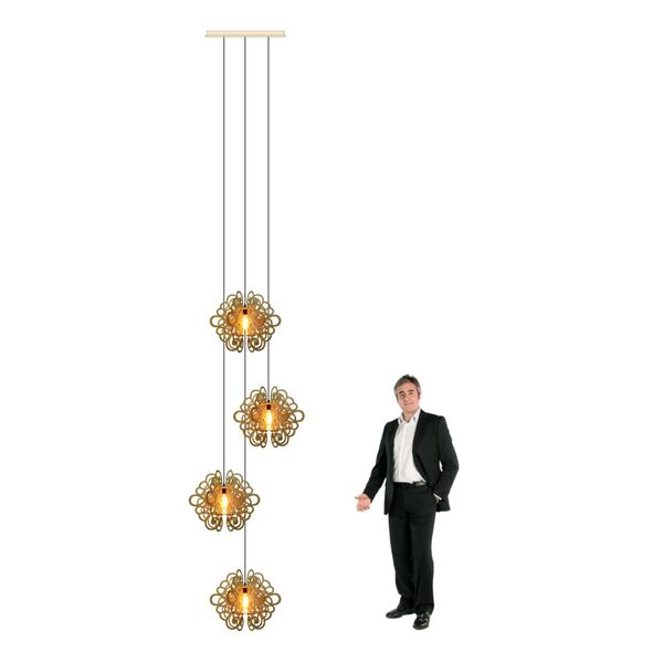 Lustre Pendente Para Sala Pé Direito Duplo Quatro Arabesques