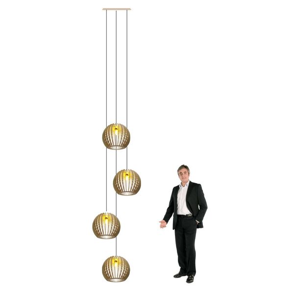 Lustre Pendente Para Sala Pé Direito Duplo Quatro Ball P7 - M