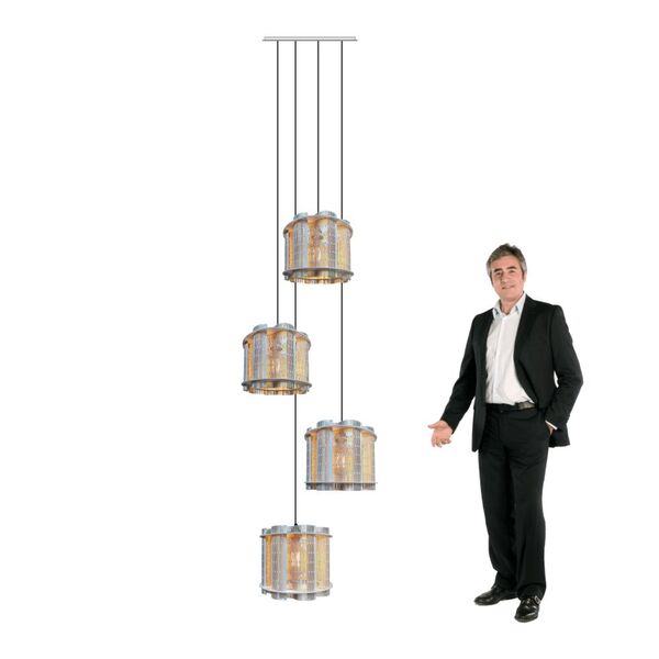 Lustre Pendente Para Sala Pé Direito Duplo Quatro Brisa Branco