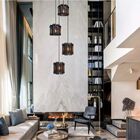 Lustre Pendente Para Sala Pé Direito Duplo Quatro Brisa Preto