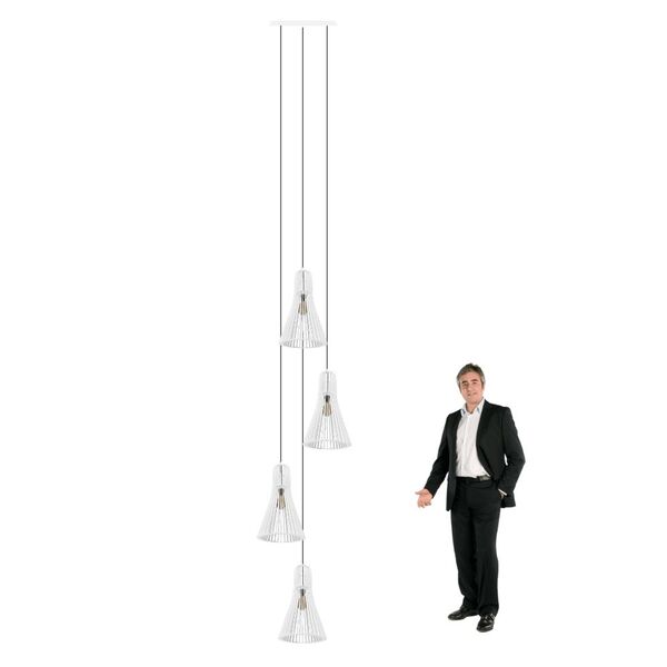 Lustre Pendente Para Sala Pé Direito Duplo Quatro Short Funne