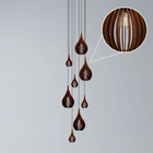 Lustre Pendente Para Sala Pé Direito Duplo Rain Marrom