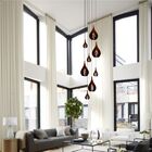 Lustre Pendente Para Sala Pé Direito Duplo Rain Marrom