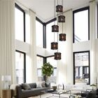 Lustre Pendente Para Sala Pé Direito Duplo Sp-brisa Preto