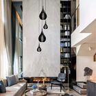 Lustre Pendente Para Sala Pé Direito Duplo Sp-drop Preto