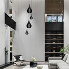 Lustre Pendente Para Sala Pé Direito Duplo Sp-drop Preto