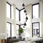 Lustre Pendente Para Sala Pé Direito Duplo Sp-rain Preto