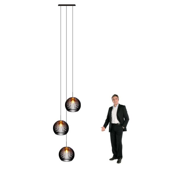 Lustre Pendente Para Sala Pé Direito Duplo Trio Ball P7 - Pre