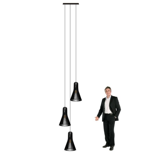 Lustre Pendente Para Sala Pé Direito Duplo Trio Short Funnel