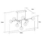 Lustre Pendente Para Sala Sputnik Manhattan Moderno 9 Lâmpada