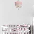 Lustre Pendente Pérolas 30x15 Rosa