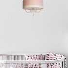 Lustre Pendente Pérolas 40x15 Rosa