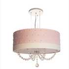 Lustre Pendente Pérolas 40x15 Rosa