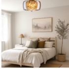 Lustre Pendente Plafon Bacia Cristal Moderno 28cm Sala Quarto