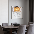Lustre Pendente Plafon Bacia Cristal Moderno 28cm Sala Quarto