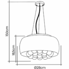Lustre Pendente Plafon Bacia Cristal Moderno 28cm Sala Quarto