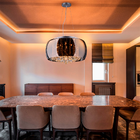 Lustre Pendente Plafon Em Vidro E Cristal Attractive 40cm Mod