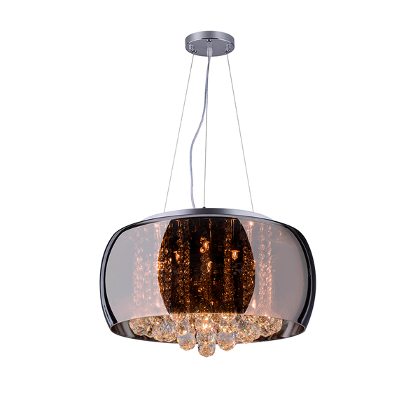 Lustre Pendente Plafon Em Vidro E Cristal Attractive 50cm Mod