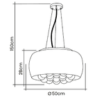 Lustre Pendente Plafon Em Vidro E Cristal Attractive 50cm Mod