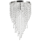 Lustre Pendente Plafon Redondo Cristal Crilik Pl7302 Cromado