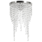 Lustre Pendente Plafon Redondo Cristal Crilik Pl7302 Cromado