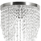 Lustre Pendente Plafon Redondo Cristal Crilik Pl7302 Cromado