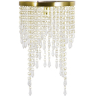 Lustre Pendente Plafon Redondo Cristal Crilik Pl7302 Dourado