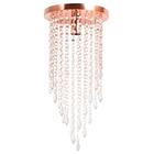 Lustre Pendente Plafon Redondo Cristalcrilikpl7301 Rose Gold