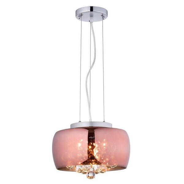 Lustre Pendente Plafon Soho Vidro Cobre Translucido Com Crist