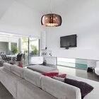 Lustre Pendente Plafon Soho Vidro Cobre Translucido Com Crist