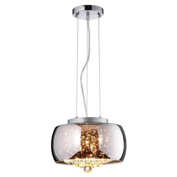 Lustre Pendente Plafon Soho Vidro Cromado Translucido Com Cri