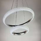Lustre Pendente Prata Cristal Acrílico Led 38w 3000k Halo Biv