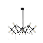 Lustre Pendente Preto Aranha Spider Loft Para 12 Lâmpadas Ret