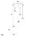 Lustre Pendente Preto Quíntuplo Harmony Bolinha Ambar