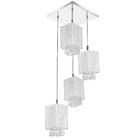 Lustre Pendente Quadclear Organza Quadrado Branco Magnífico