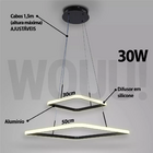 Lustre Pendente Quadrado 2 Arcos Preto